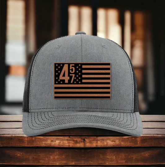 Trump 45/47 American Flag Patch Hat